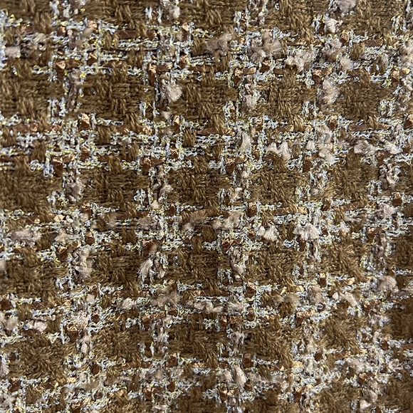 SOLD EXPRESS long tweed blazer metallic bronze gold tan worn by celebrity - Picture 11 of 17